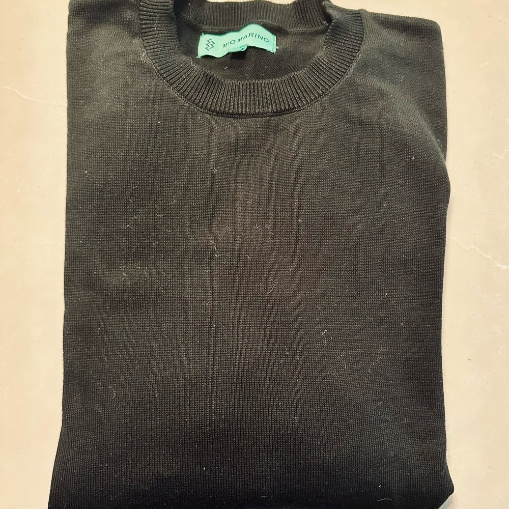 Mio Marino Black Crewneck Sweater for Men Size Large